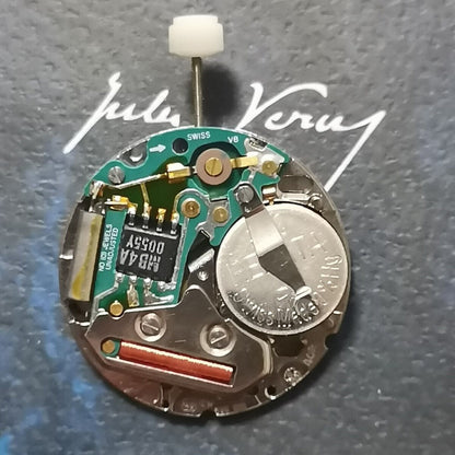 ESA536.121 Swiss Made V8 quartz watch part with single calendar, 3 hands for precise timekeeping accessories.