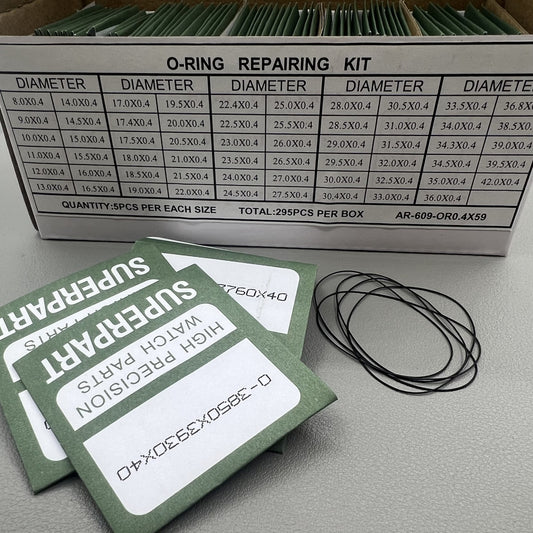 59 Größen 295pcs 0,4 mm Dicke wasserdicht o Ring Kit Watch Back Dichtung Unterlegscheiben