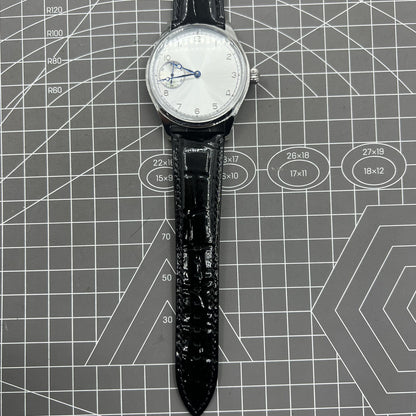 42mm Men Watch Manual Chain Up Seagull ST3600 Mechanical Movement White Dial