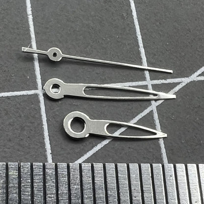 Hollow arrow-shaped watch hands for Miyota 2035 quartz movement, precise and stylish design by P1-H3-C25.