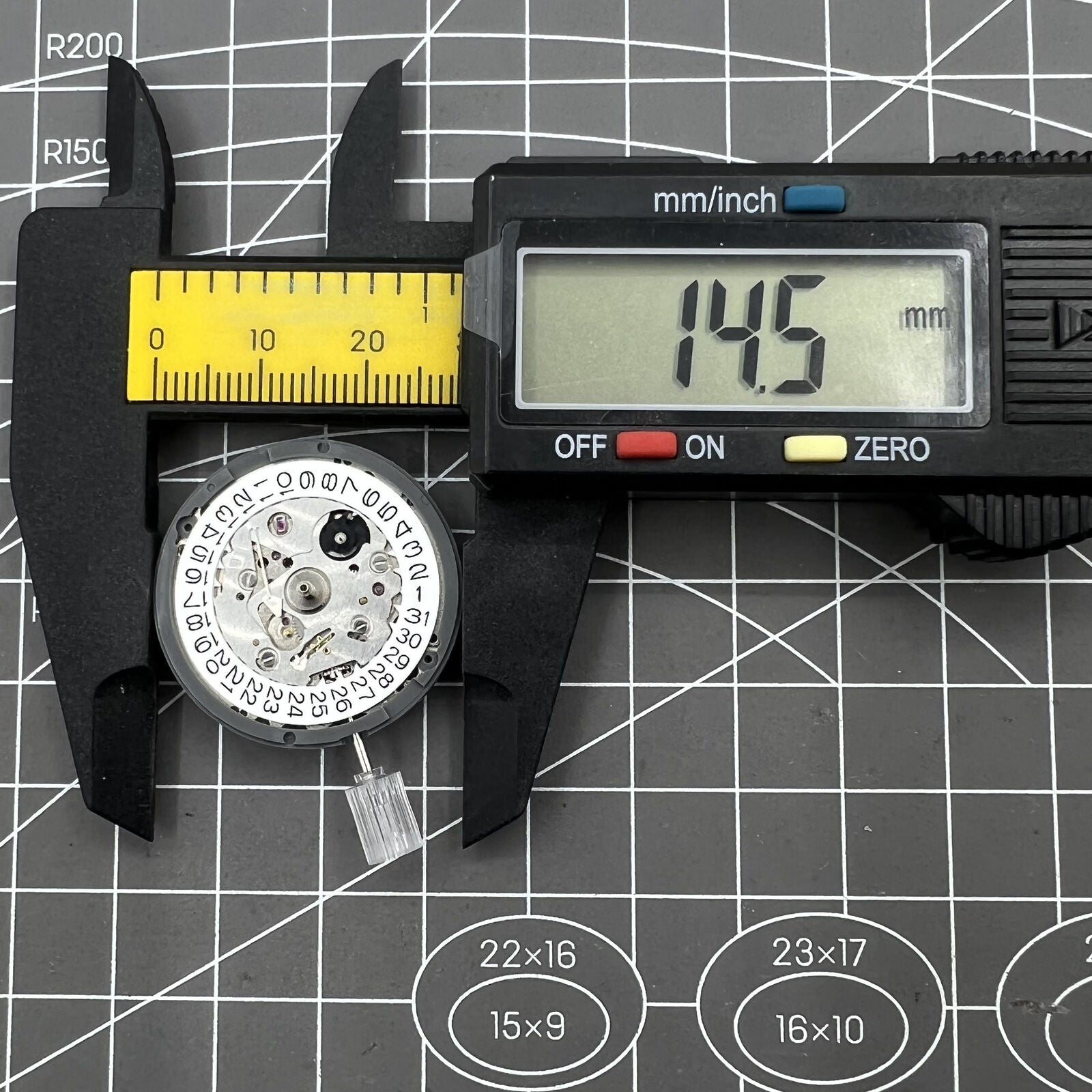 Seiko NH37A automatic watch movement with precise mechanical gear and single calendar display.