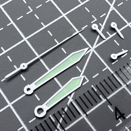 Grünes Leuchtendes Ziffernblatt Set 15mm Weiss für Uhrwerk ISA 8172 Quarz