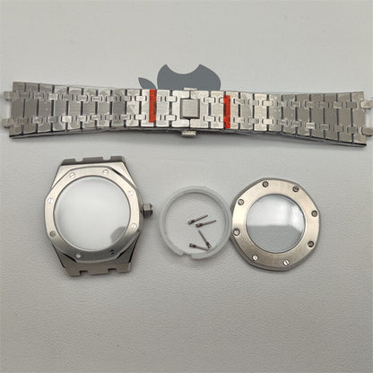 42MM 316L Edelstahl Uhrengehäuse Armband Lünette für NH35/NH36/4R35 Uhrwerk 