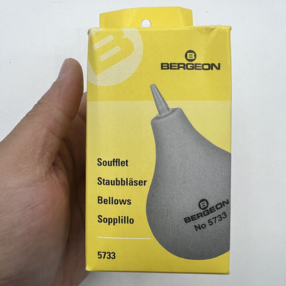 Bergeon 5733 rubber dust blower for precision cleaning of watches and watchmaker tools.