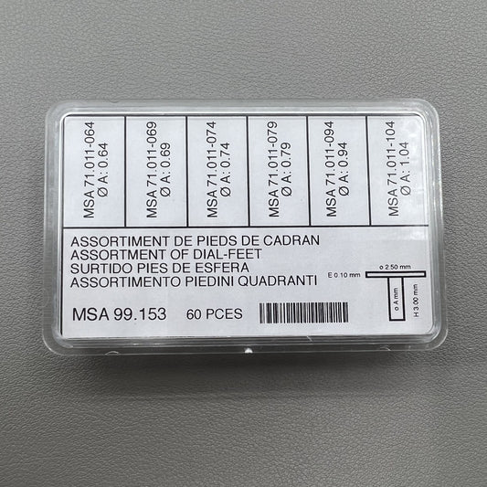 Schweizer Horotec MSA99.153 60pcs Boxed Metal Watch Dial Literal Reparaturnägel