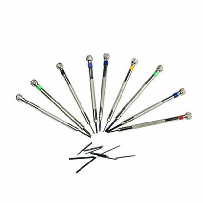 Jeu de 9 tournevis à lame plate assortis, taille 0,6 mm à 2 mm