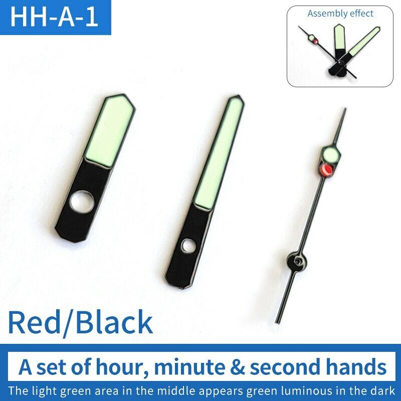 Green luminous watch hands set for SKX007 SRP Turtle series, perfect for precise time reading in low light.