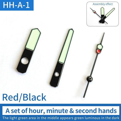 Green luminous watch hands set for SKX007 SRP Turtle series, perfect for precise time reading in low light.
