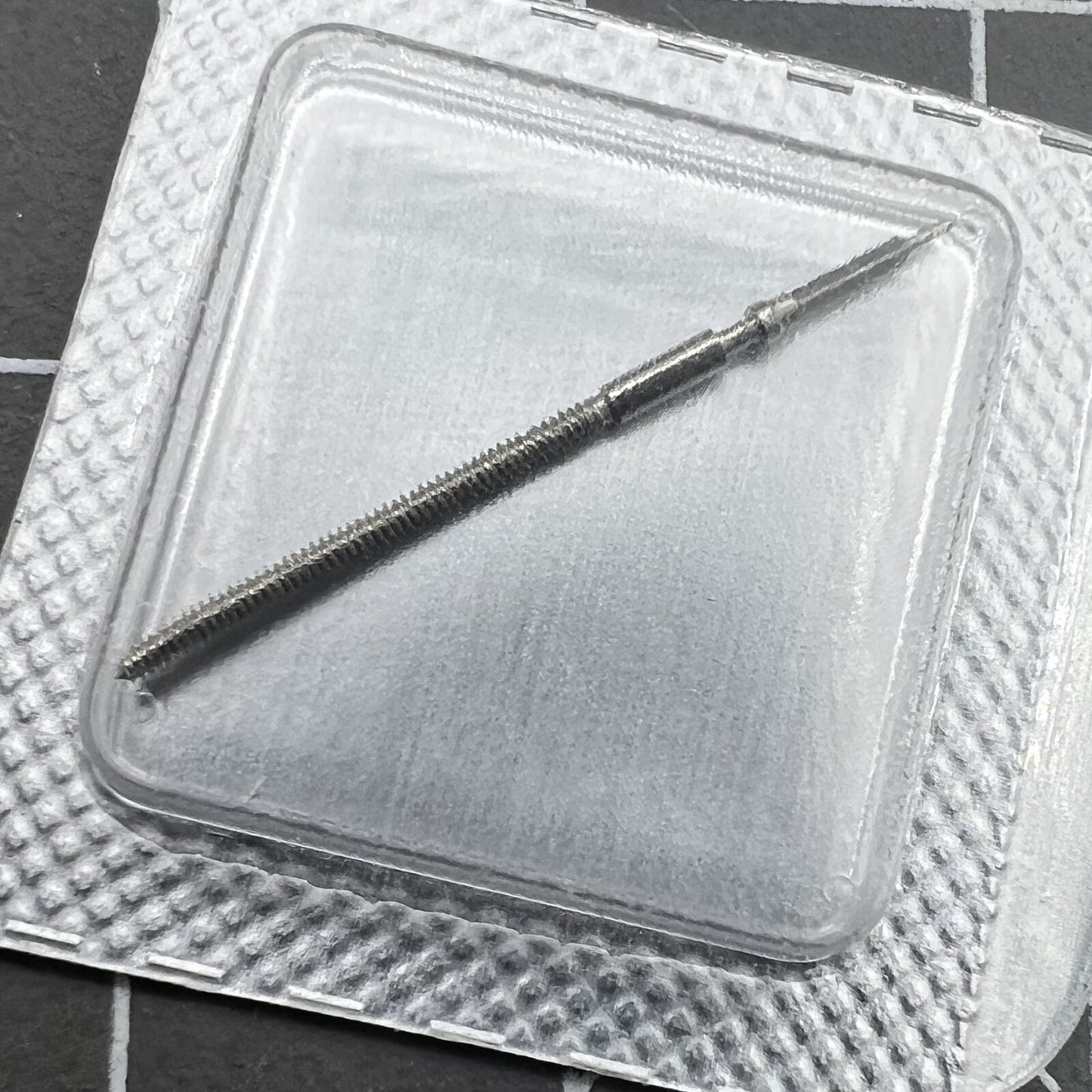 Replacement winding stem for Soprod A10 watch, durable and precise fit for repairs.