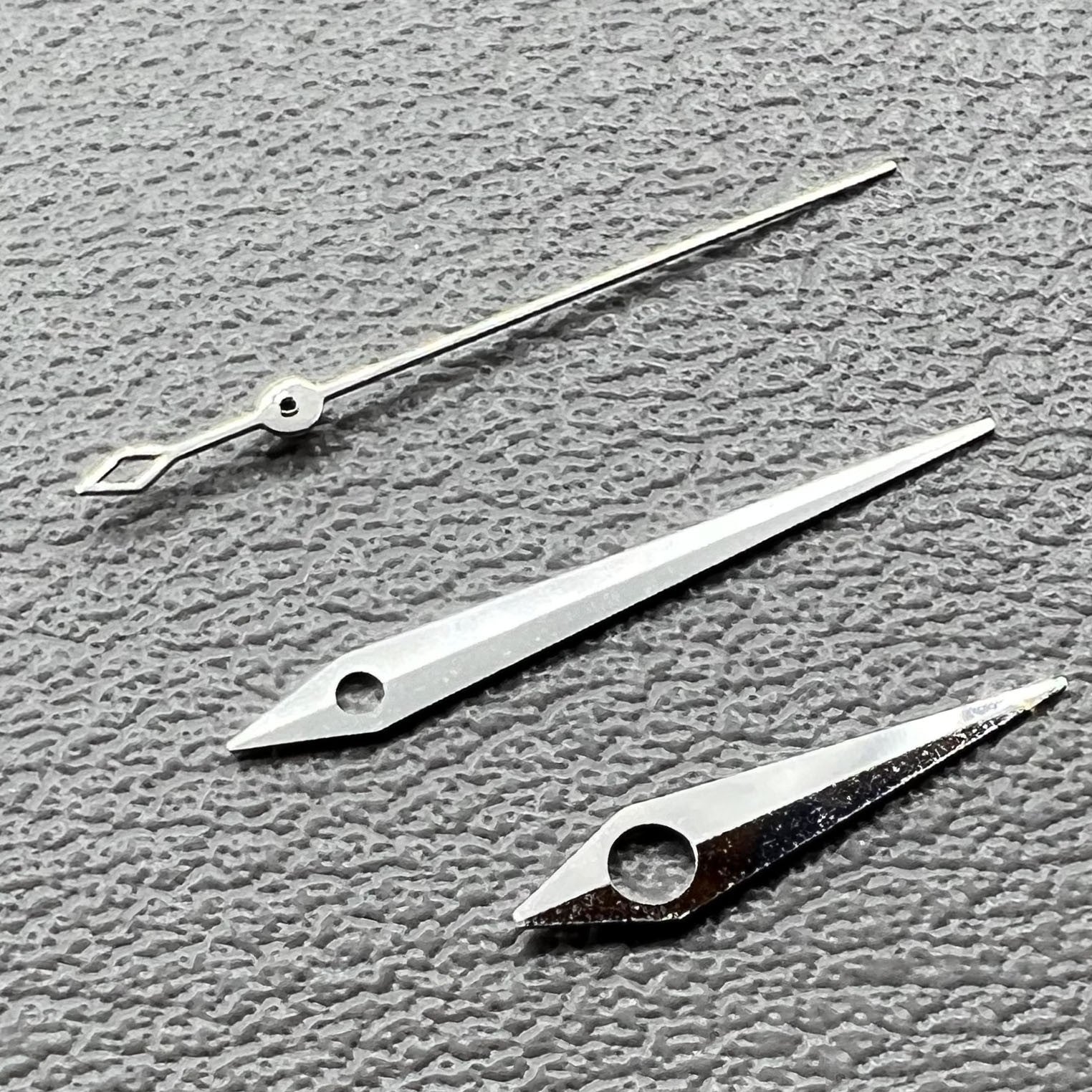 Silver cocktail-style no lume watch hands set for NH35/36, NH38, NH72, NH70