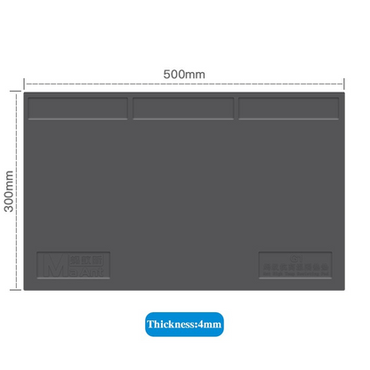 Tapis isolant en silicone résistant à la chaleur 300 x 500 mm pour réparation de montres, outil de soudage 