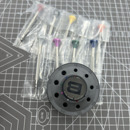 Bergeon 30081-S09 ergonomic Swiss screwdriver set featuring 9 precision tools for detailed watch repairs.