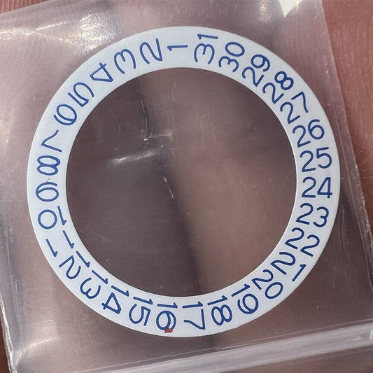 Sea Blue Character Disk Date Wheel for NH35 NH36 watch movement on white background