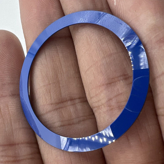 38/30,5 mm, meerblau, ohne geschnitzte Schrift, abgeschrägte Aluminium-Uhrenlünette, Uhrenteile