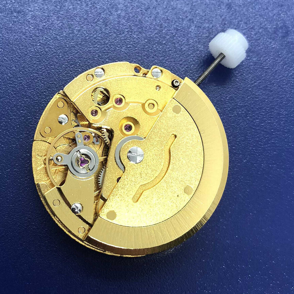 DG2813 automatic mechanical watch movement with gold finish, day-date display for precise watch accessories