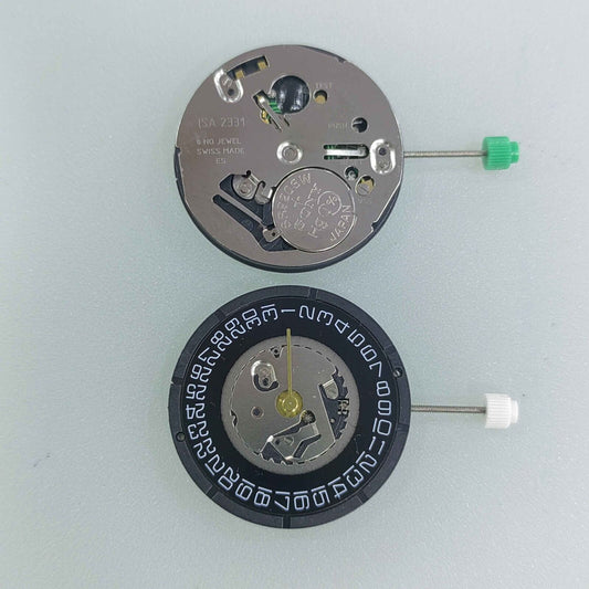 ISA 2331 Black Dial Quartz Movement Date At 3 Watchmaker Watch Repair Part