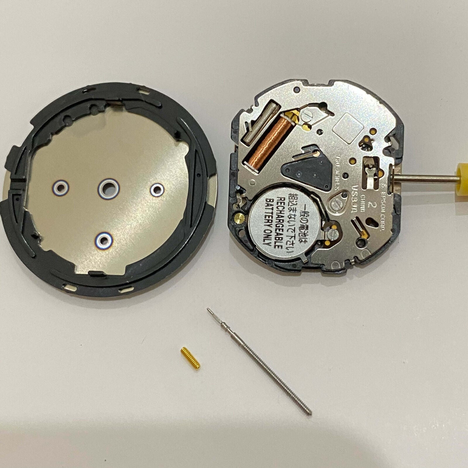 Hattori Epson VS3J solar-powered quartz watch movement for precise Japan-made repairs