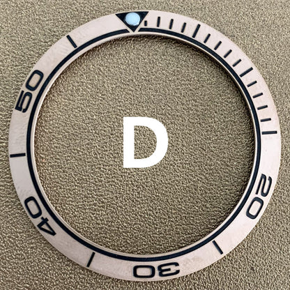 Lunette de montre en aluminium doré bleu arc-en-ciel mat 38 mm/30,5 mm