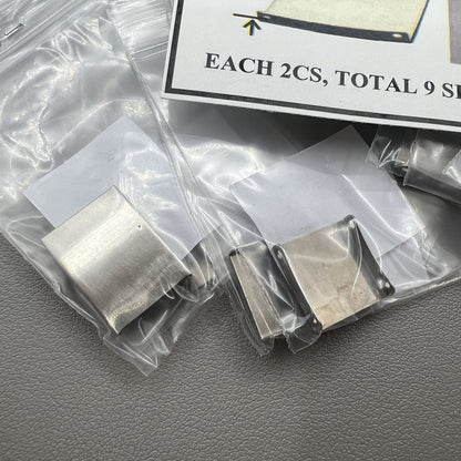 2 Sets/Pack 18pcs 9 Größen 3 gefaltete Uhrengurt Armband Schnallen Silber Extender