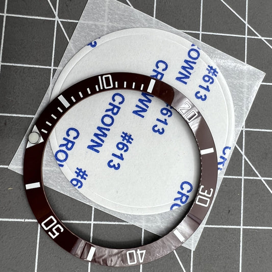 38mm Uhr Lünette Keramik Grün Leuchtend Hang Braun Ring Silber Schrift 
