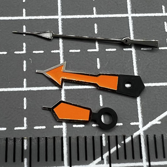 Dark Grey Trim Orange Painted Black Second Green Lume Hands for Seiko NH35 NH36