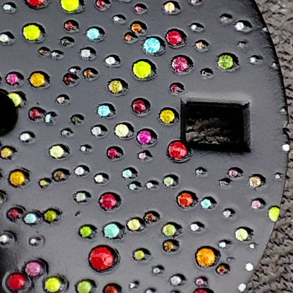 Black gemstone-effect watch dial, compatible with NH35 movement for precise repairs.