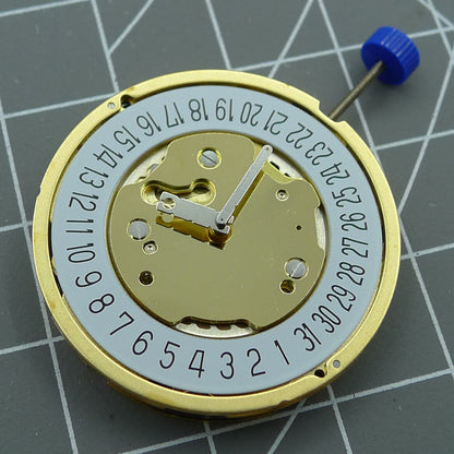 Swiss Made Ronda 5021D quartz watch movement with date display at 6 o'clock, precise and durable.
