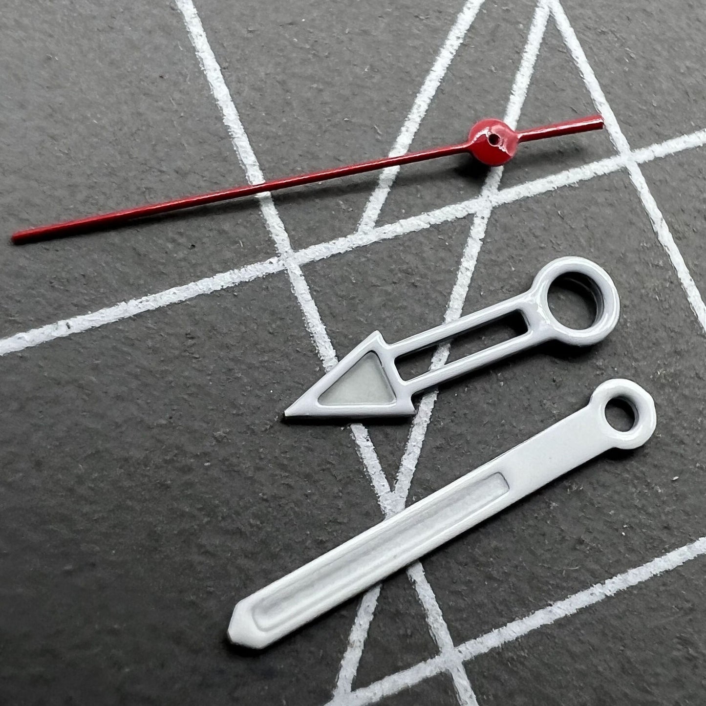 Green lume silver trim pointed arrow watch hands for Miyota NH35/NH36/NH38