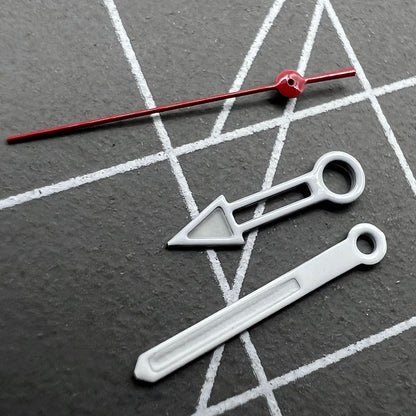 Green lume silver trim pointed arrow watch hands for Miyota NH35/NH36/NH38