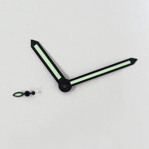 17.5mm Green Lume Black Trim Watch Hands for ST3600/ST3620 ETA6497/6498 Movement