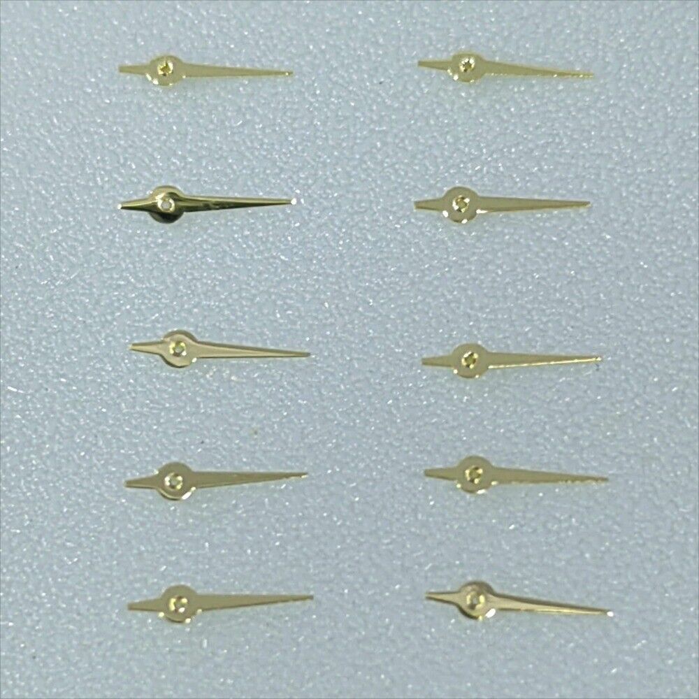 Lot de 10 petites aiguilles de seconde dorées à extrémité pointue de 4 mm pour mouvement Miyota OS10 OS20