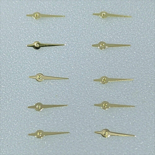 Lot de 10 petites aiguilles de seconde dorées à extrémité pointue de 4 mm pour mouvement Miyota OS10 OS20