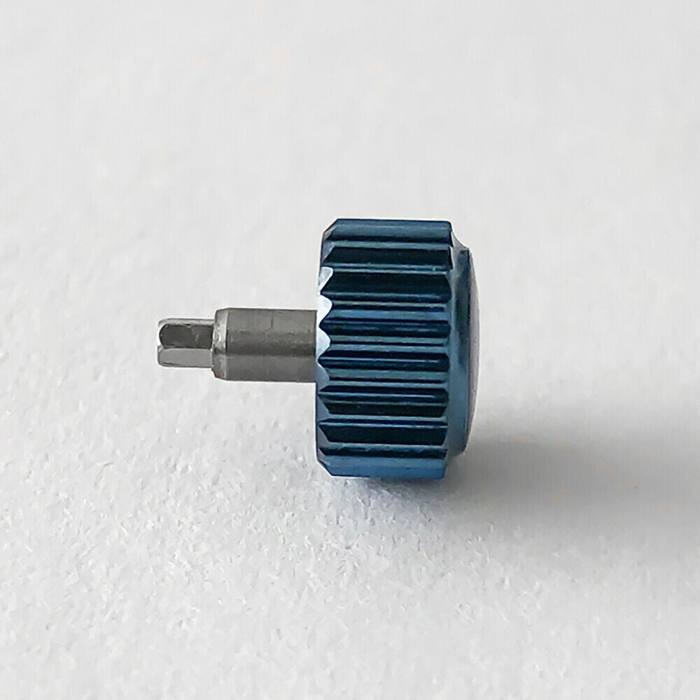 Blue retro 39.5mm stainless steel watch case with acrylic mirror, fits NH35/NH36 movements.