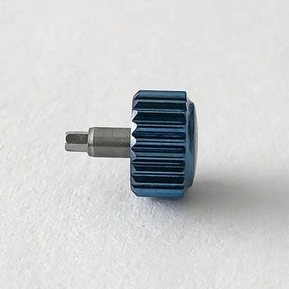 Blue retro 39.5mm stainless steel watch case with acrylic mirror, fits NH35/NH36 movements.