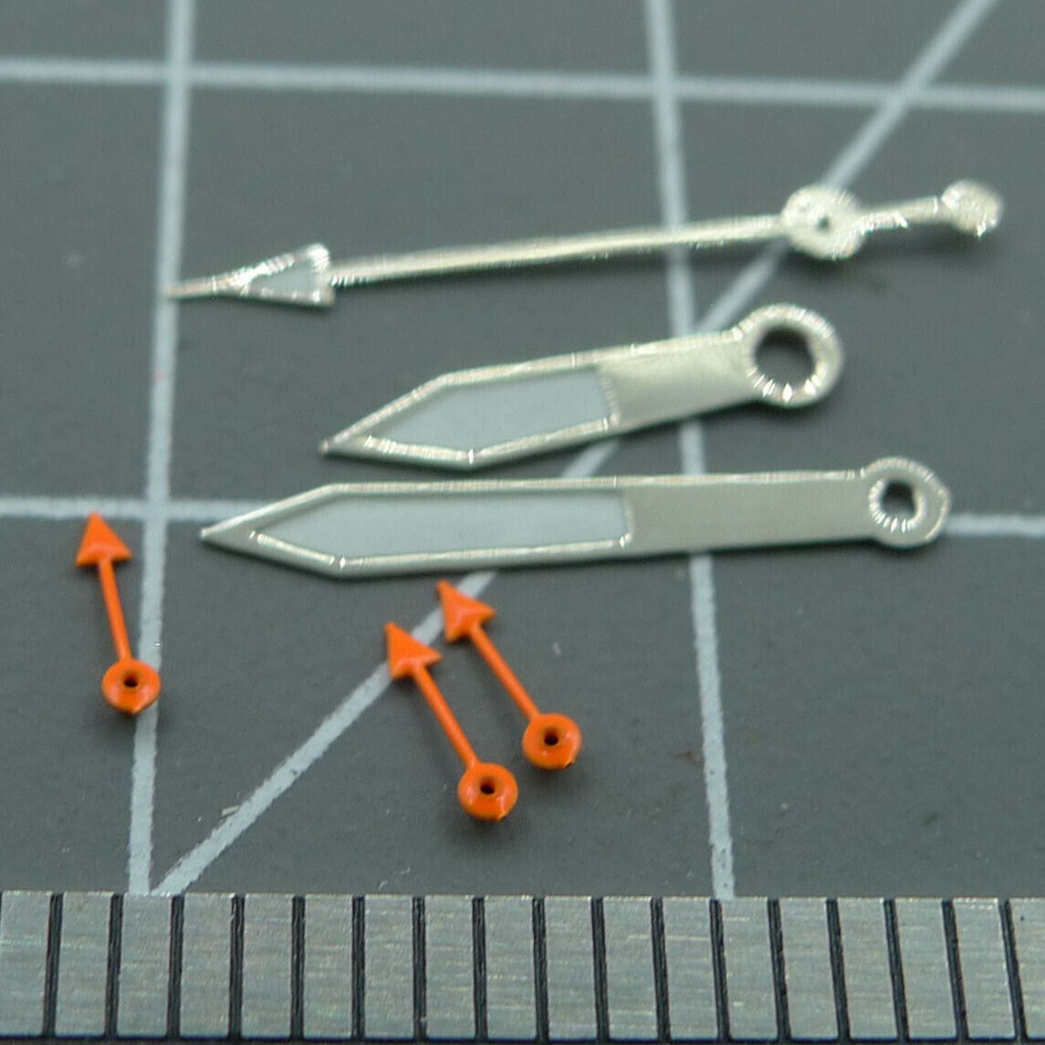 Orange small second hand for Miyota OS10 OS20 OS60 OS80 watches, 13mm length, vibrant color, precise fit.