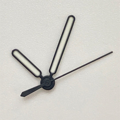 Set of 3 green luminous black trim watch hands for NH35, NH36, SKX007, and SBBN models.