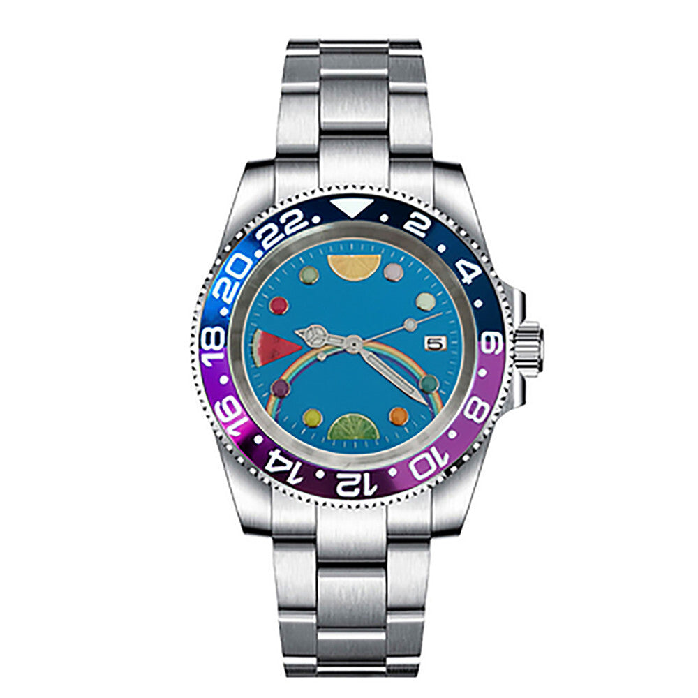 Boîtier de montre lumineux en acier inoxydable 40 mm, verre saphir, bracelet et mouvement NH35 