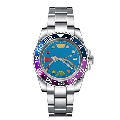 Boîtier de montre lumineux en acier inoxydable 40 mm, verre saphir, bracelet et mouvement NH35 