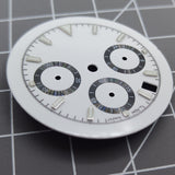 Watch Part Green Luminous Matted White Watch Dial for VK63 Quartz Movement