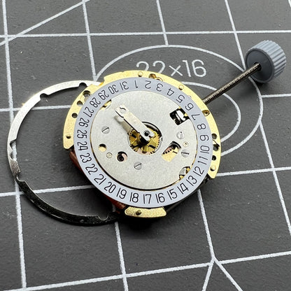 Golden Swiss Made Ronda 775 quartz watch movement with date display at 6 o?clock, ideal for Swiss brands.