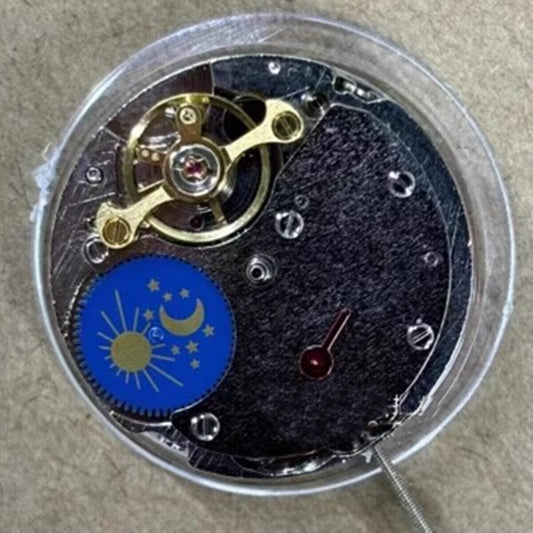 China Made New 7120 automatic watch with mechanical movement, 24-hour display at 3, and moon phase at 6