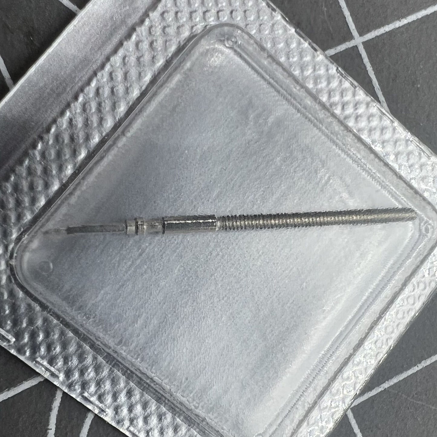 Replacement winding stem for Soprod A10 watch, durable and precise fit for repairs.