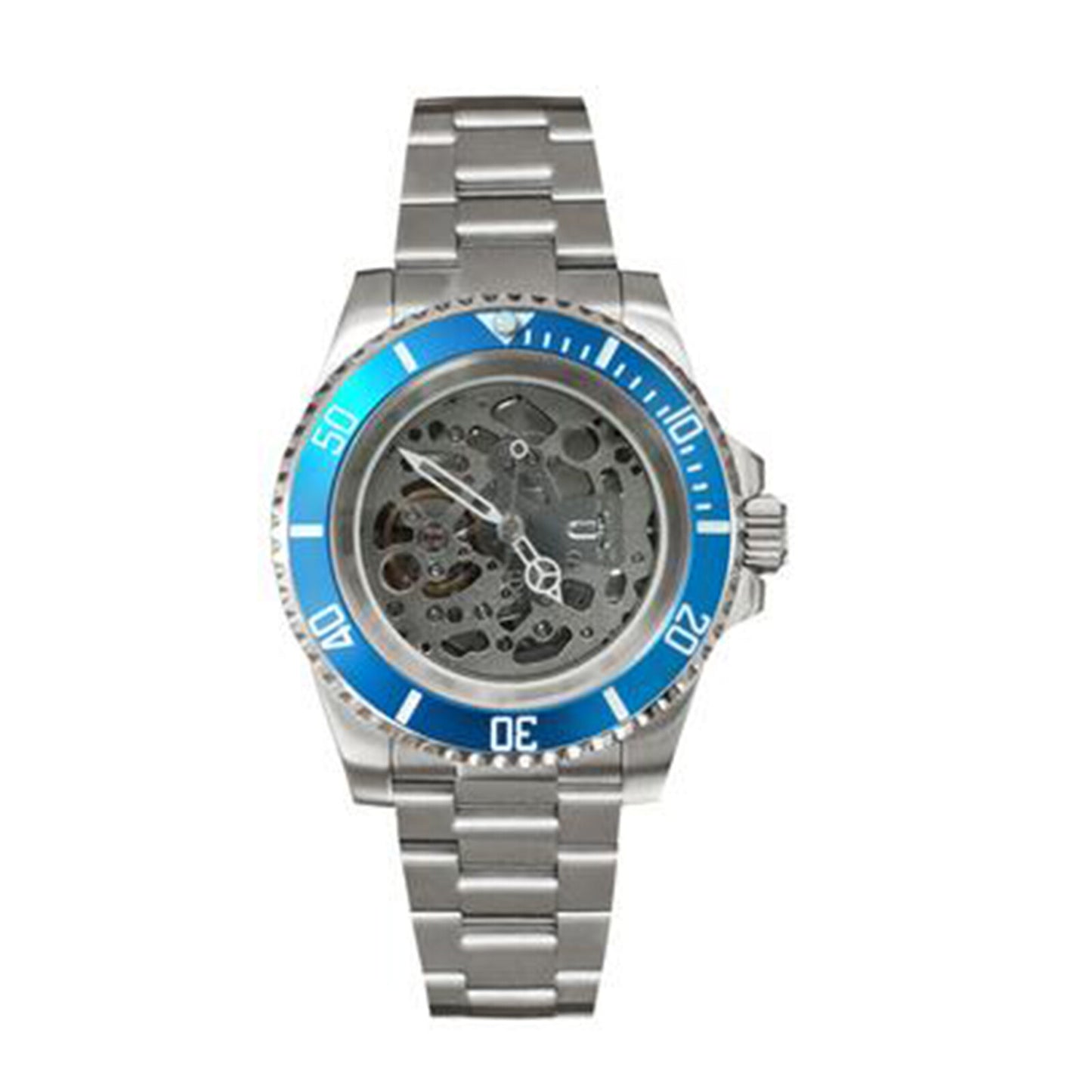 NH70 40mm Stainless Steel Watch Case Sapphire Glass Hollow Dial Luminous Hands