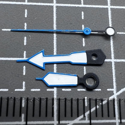 2 Sets Arrow Shape Blue Trim Green Luminous Hands for Movement NH35/NH36/4R/7S