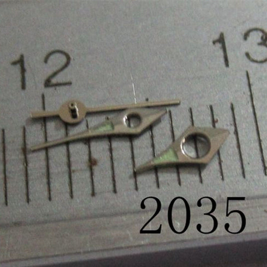 Silver 5mm pointed luminous watch hand, compatible with Miyota 2035, 2115, 2105, 2305, 2315 movements.
