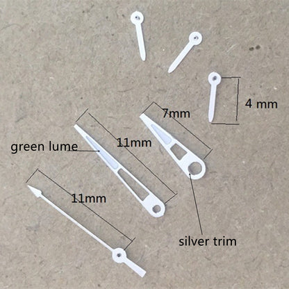 2 Sets Pack Silberfarbene Grüne Leuchtzeiger Mit 11mm Spitze Für VD53 VD54 VD57