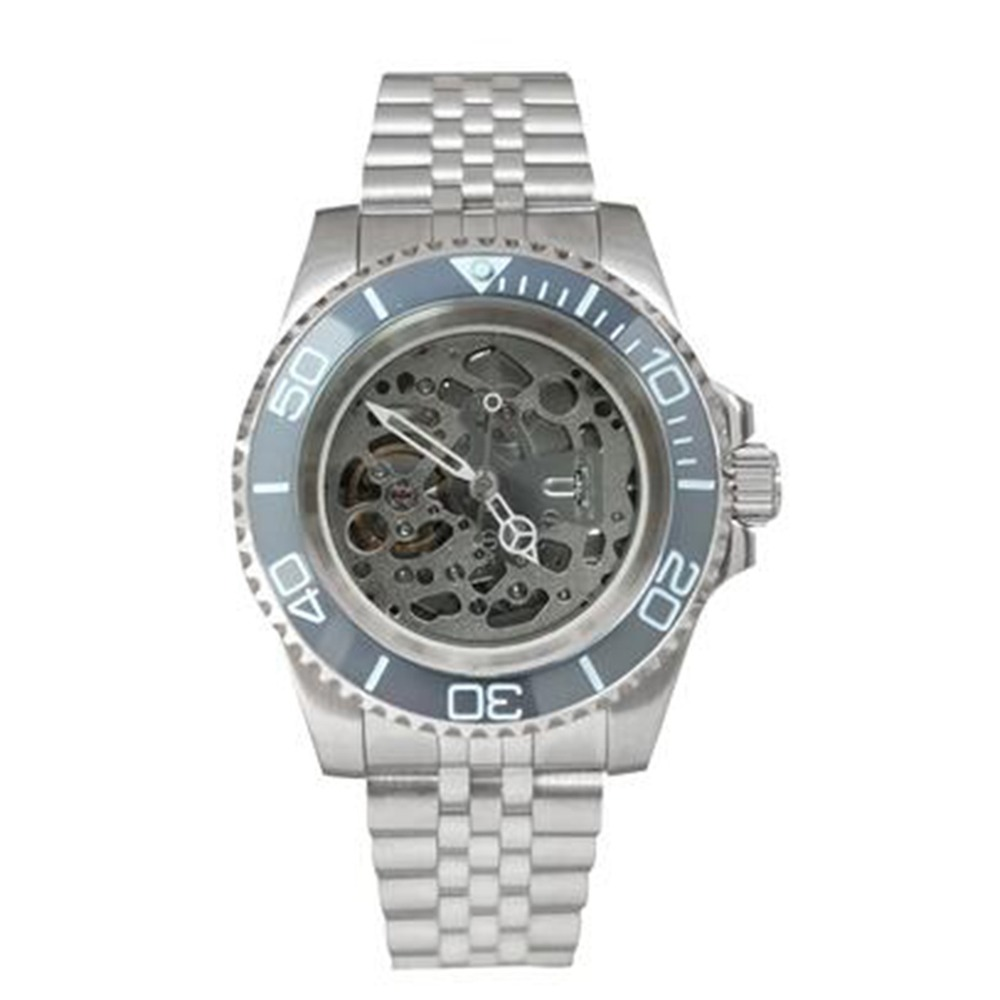 NH70 40mm Stainless Steel Watch Case Sapphire Glass Hollow Dial Luminous Hands