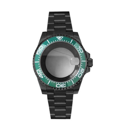 PVD Black SUB Watch Case+Strap 40mm Sapphire Glass 5ATM Waterproof for NH35/NH36