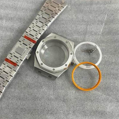 41mm Watch Case Strap with Chapter Ring Waterproof Sapphire Glass for NH35 NH36