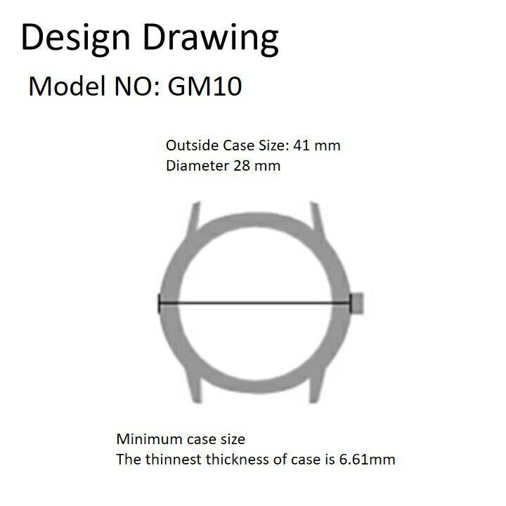 Miyota GM10 Japan Quartz Movement Date at 6